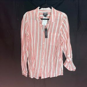 Jones & Co - XL long sleeve 100% linen button up top. New with tags.